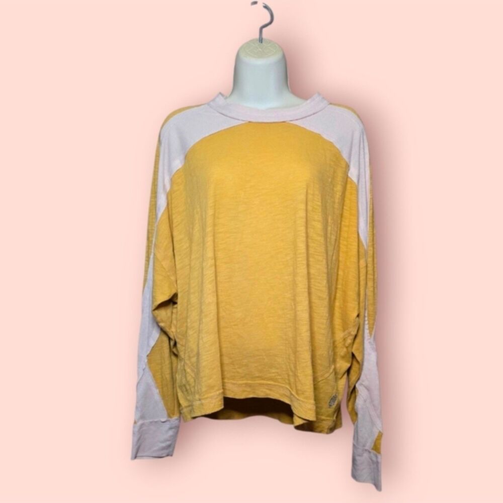 FP Movement All About It Long Sleeve Top Colorblock Oversized Stretch Casual Sm